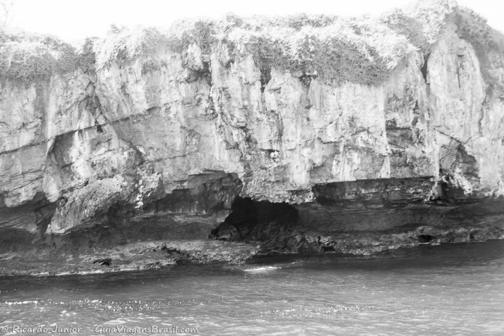 Imagem preto e branco no morro em alto mar em Fernando de  Noronha.